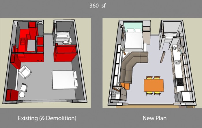 Diseño de departamento de un dormitorio | Construye Hogar