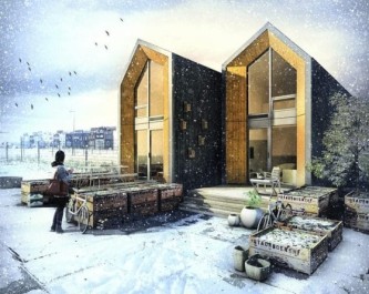 Diseño de casa prefabricada de fácil instalación y alimentado de energía solar por Heijmans ONE