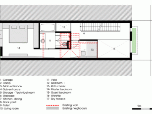 Plano de casa pequeña tercer piso
