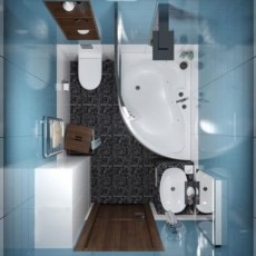 Vista de planta de cuarto de baño pequeño 007 Vía Pinterest