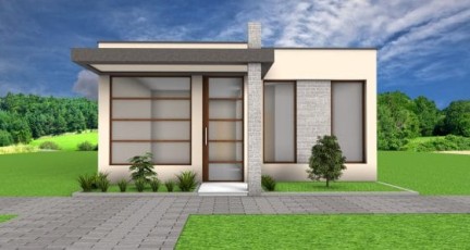 Idea de diseño de casa moderna de un piso, diseño armonioso y sencillo