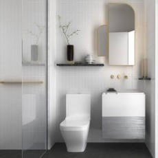 Gris blanco moderno cuarto de baño