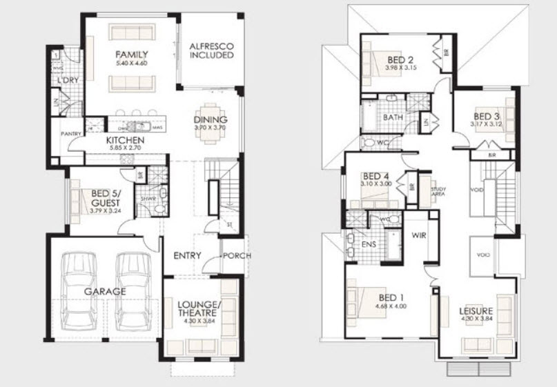 PLANOS DE CASAS DE DOS PISOS con ideas y diseños que inspiran