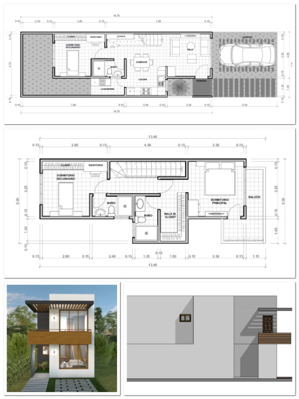 PLANOS DE CASAS DE DOS PISOS con ideas y diseños que inspiran