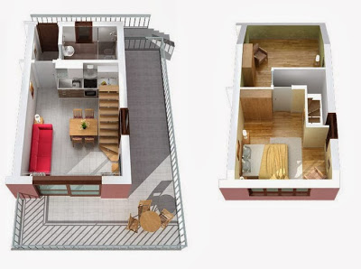 Departamento duplex en 3D departamentos 