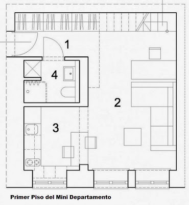 Primer piso de mini departamento
