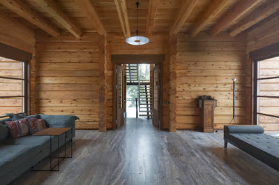 Diseño de interiores de casa de madera