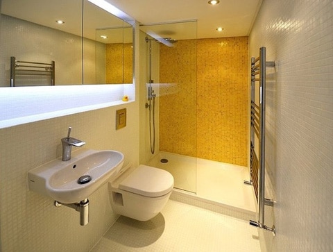 Diseño de cuarto de baño para mini apartamento