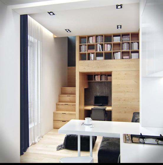 Diseño de mueble para ahorrar espacio en apartamentos pequeños