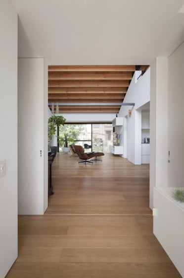 Piso de madera de casa un nivel