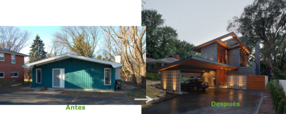 Construcción casa pequeña antes y después