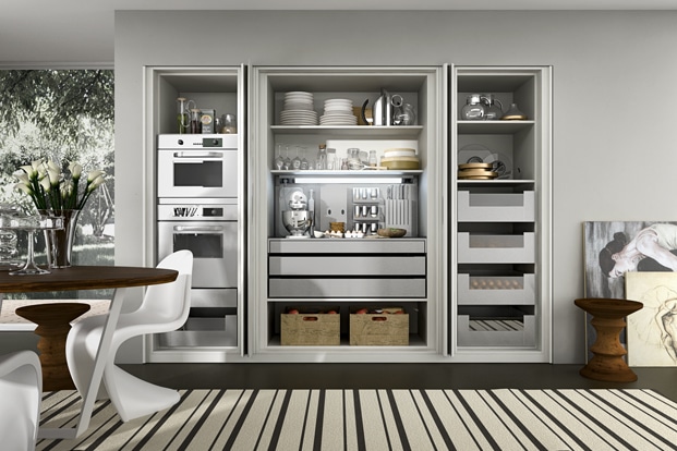 Diseño de cocinas elegantes combina líneas simples en muebles y ... Diseño de cocinas elegantes combina líneas simples en muebles y ...