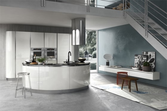 Diseño de cocina moderna muebles blancos 