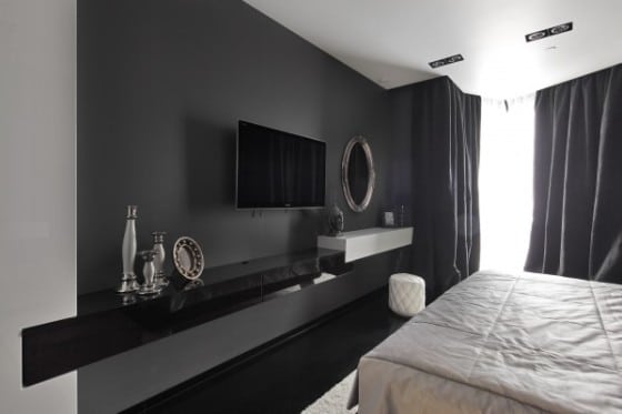 Diseño de dormitorio moderno color negro