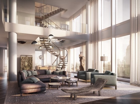 Diseño de sala de lujo en apartamento Diseño de interiores de sala de lujo