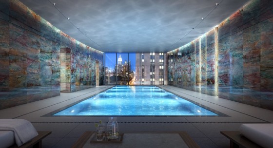 Diseño de piscina en apartamento de lujo