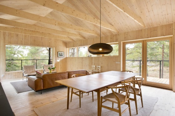 Diseño de sala comedor de madera