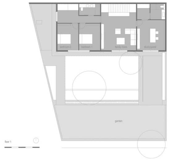Plano del segundo nivel de casa rústica