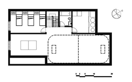 Planos de sótano de casa de dos pisos 