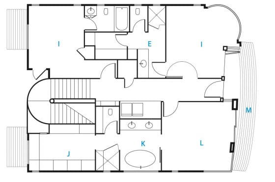 Plano del segundo pios de casa de playa