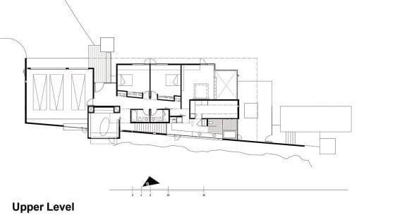 Plano de casa de dos pisos de casa moderna