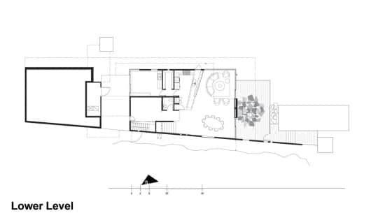 Plano de casa moderna de un piso