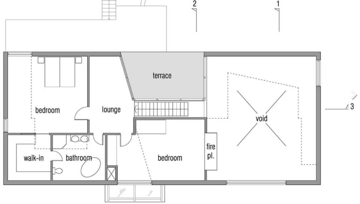 Diseño de casa pasiva de dos pisos, fachada y planos