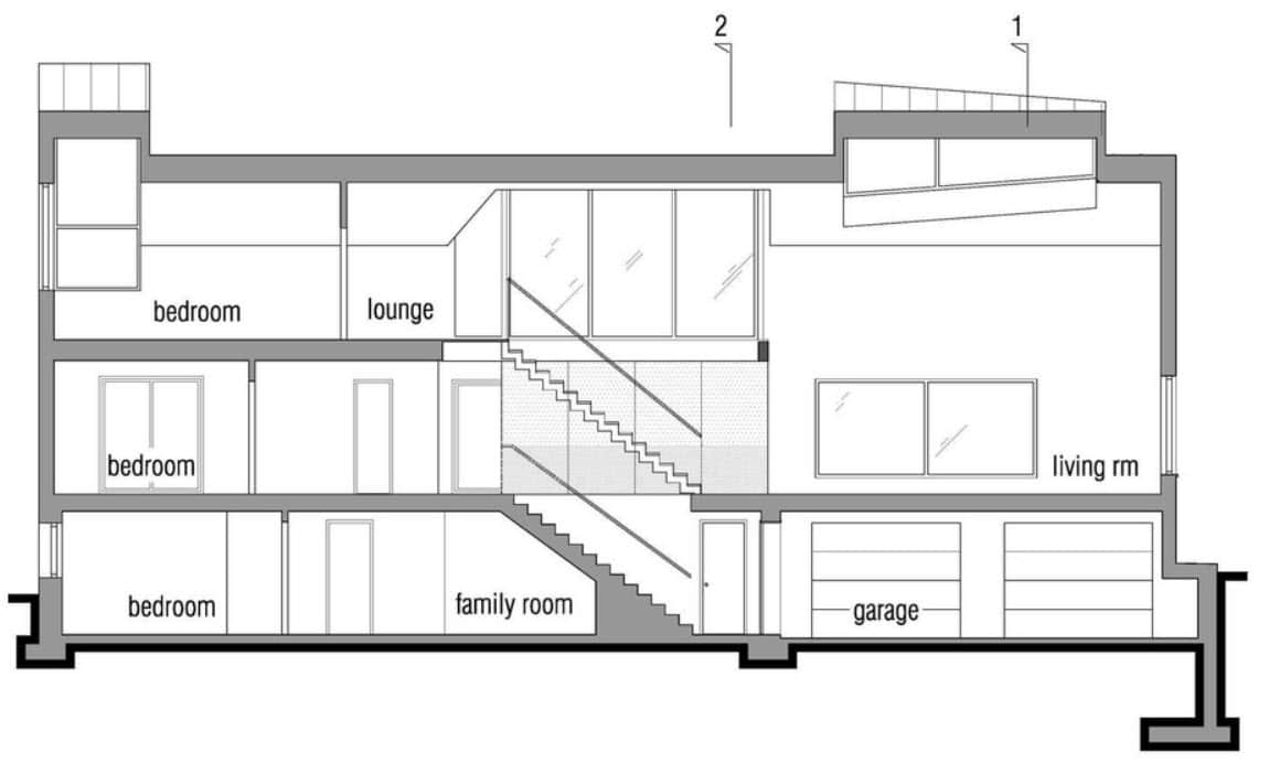 Diseño de casa pasiva de dos pisos, fachada y planos