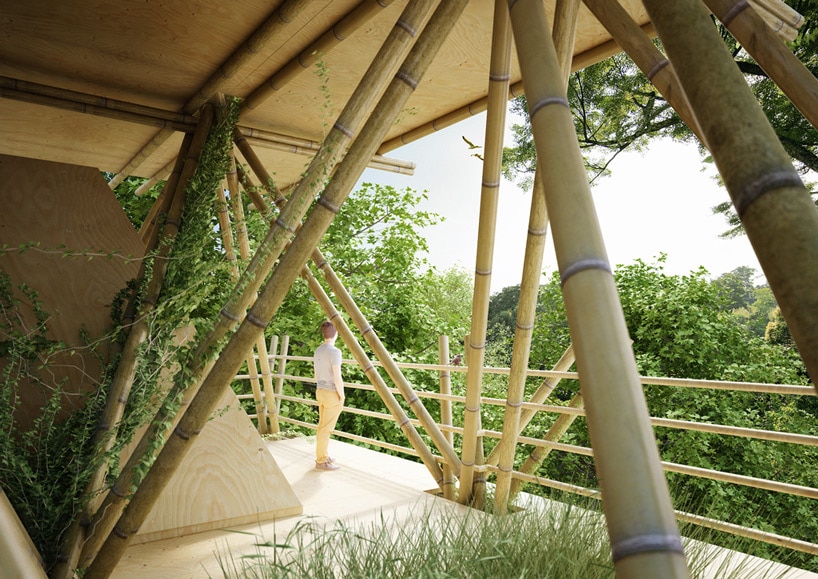 Diseño de casas verticales de bambú, construcción ecológica