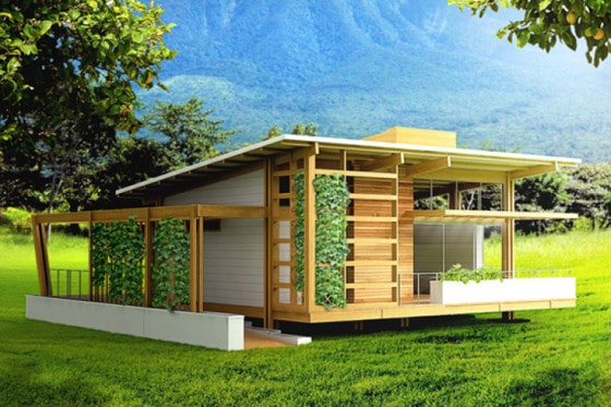 Casa pequeña de madera autosustentable, diseño de interiores y construcción del proyecto Tropika