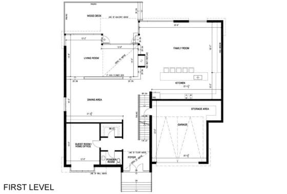 Plano de casa de dos pisos