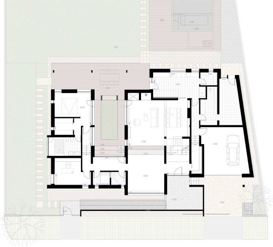 Planos de casa moderna de dos pisos en terreno grande