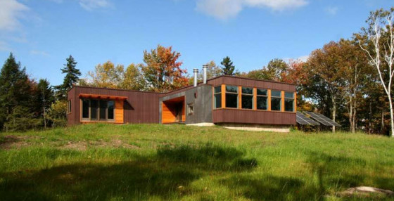 Casa de una planta en forma de L