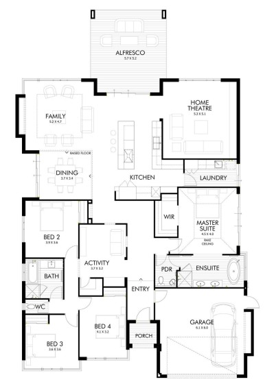 Plano de casa de un piso