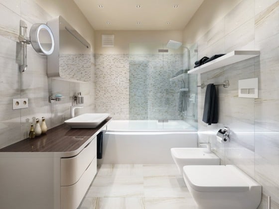 Decoración de cuarto de baño moderno
