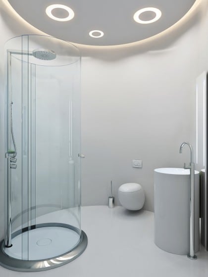 Diseño de cuarto de baño moderno circular