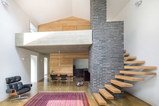 Diseño de interiores de casa moderna de campo