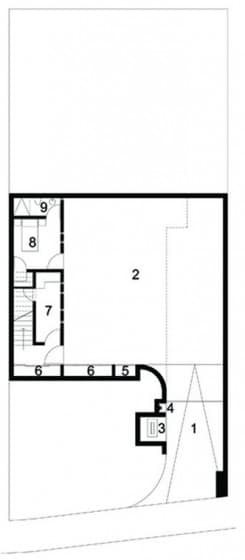Plano del sótano de casa de dos pisos