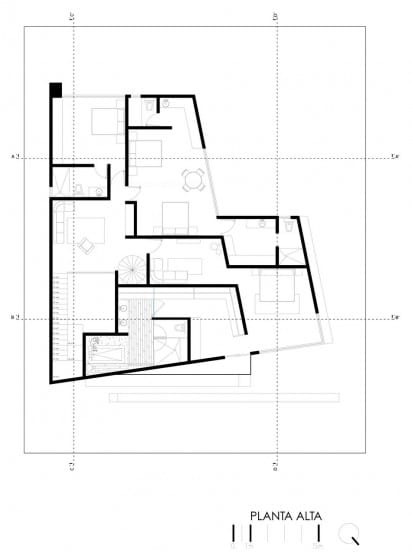 Diseño de planos de casa grande Plano de Segundo Piso de casa grande y moderna