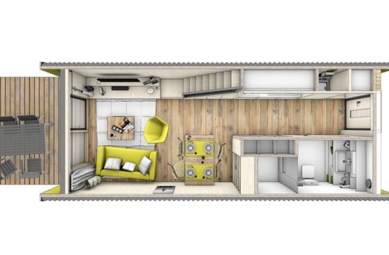 Plano de pequeña casa prefabricada