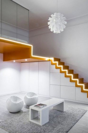 Diseño de escaleras modernas de apartamento