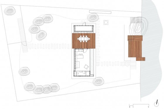 Plano de cabaña pequeña de madera