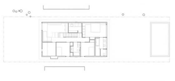 Plano del segundo piso de casa moderna