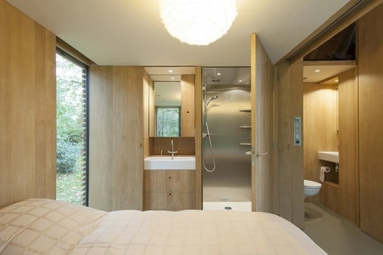 Diseño de dormitorio de cabaña de madera