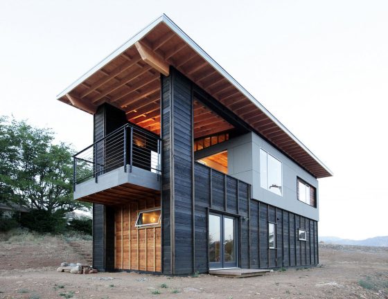 Diseño de cabaña moderna de dos pisos