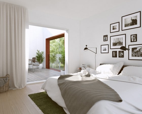 Diseño de dormitorio con terraza