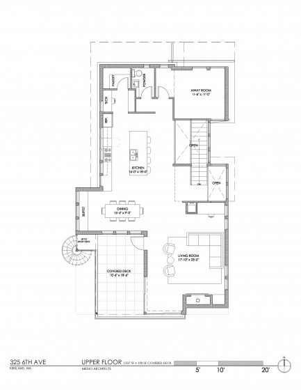 Plano del segundo piso de casa ecológica