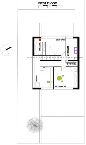 Plano de casa de dos pisos - Segundo nivel Plano de casa de dos pisos - Segunda planta