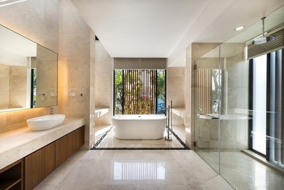 Diseño de cuarto de baño con mármol Diseño de cuarto de baño moderno con marmol