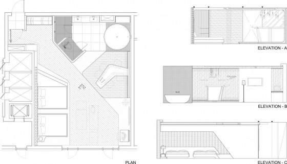 Planos de departamento pequeño de un dormitorio (dos camas)